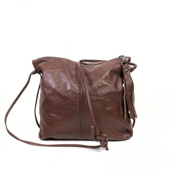 Unbranded Handmade Dark Brown Leather Crossbody Bag - Picture 2 of 5